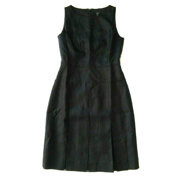 J. Crew Dresses & Skirts - NWT J.Crew 365 Pleated A-line in Black Structured Linen Sleeveless Dress 00